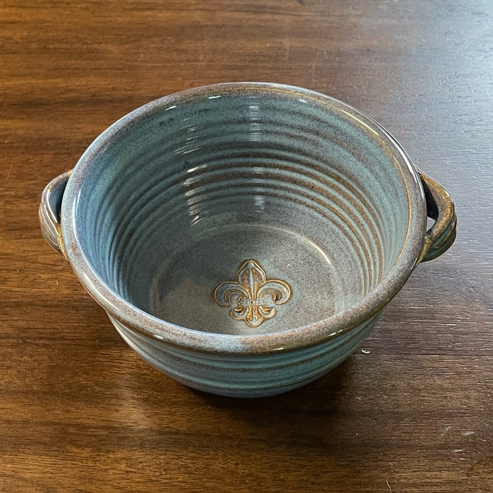 Kent Follette Blue Glazed Pottery Bowl Artist Signed